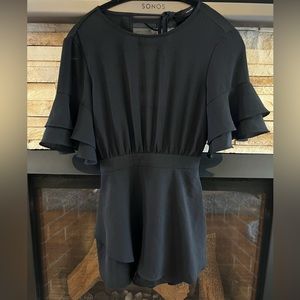 Black Open Back Romper